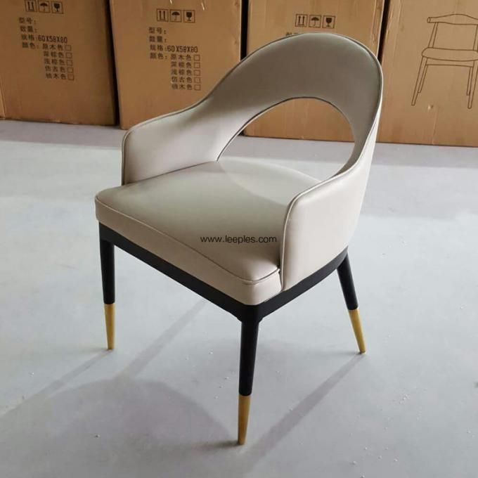 Modern Cheap Leisure Chairs Dining Chair With Upholstered Seat and Wooden Legs