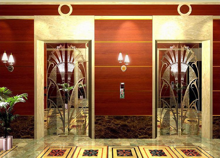 China manufacturing stainless steel etched elevator decorative door