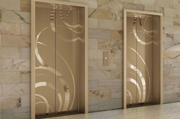 China manufacturing stainless steel etched elevator decorative door