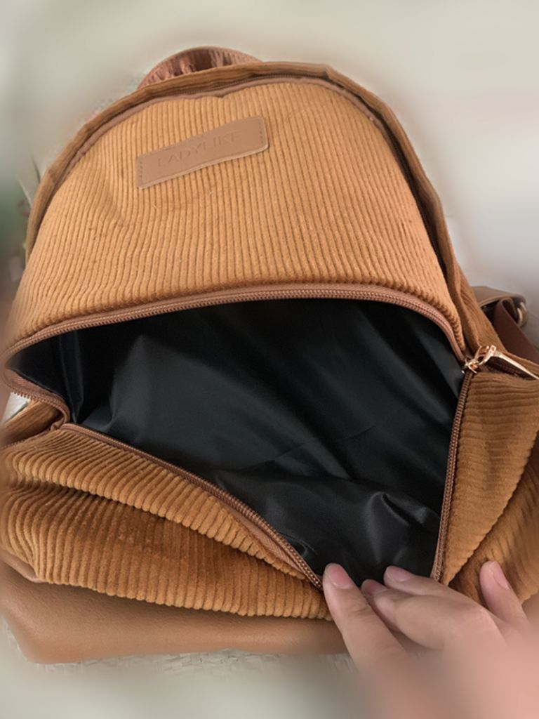 2019 fashion retro style corduroy backpack soft daily adult backpack