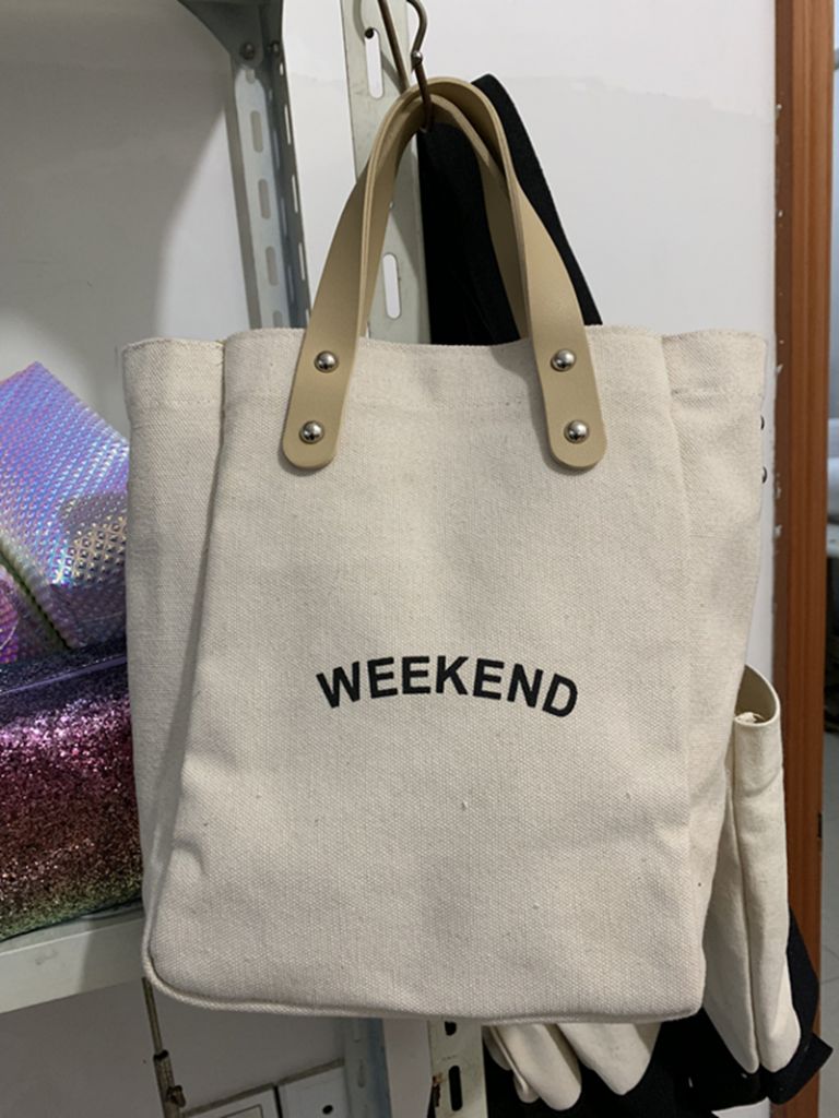 2019 fashion wholesale shopping bag canvas handbag pure color tote bag