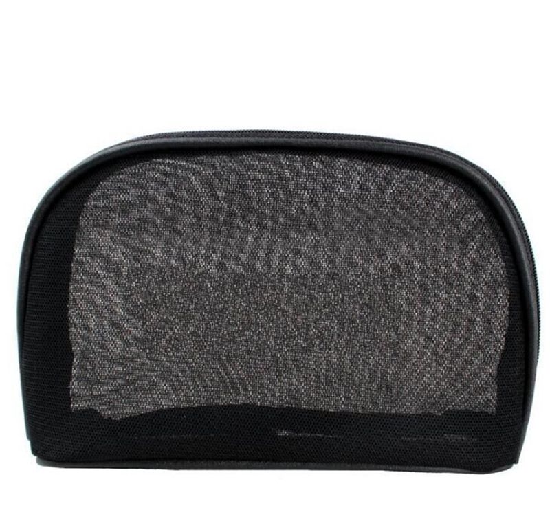 Fashion mesh cloth women cosmetic bag black girls cosmetic bag