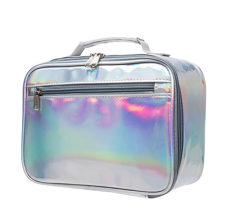 2019 fashion style cooler bag  outdoor tote laser silvery cooler bag