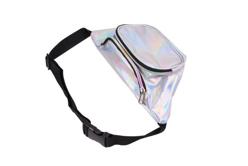 2019 fashion wholesale outdoor waist bag laser pu unisex waist packs