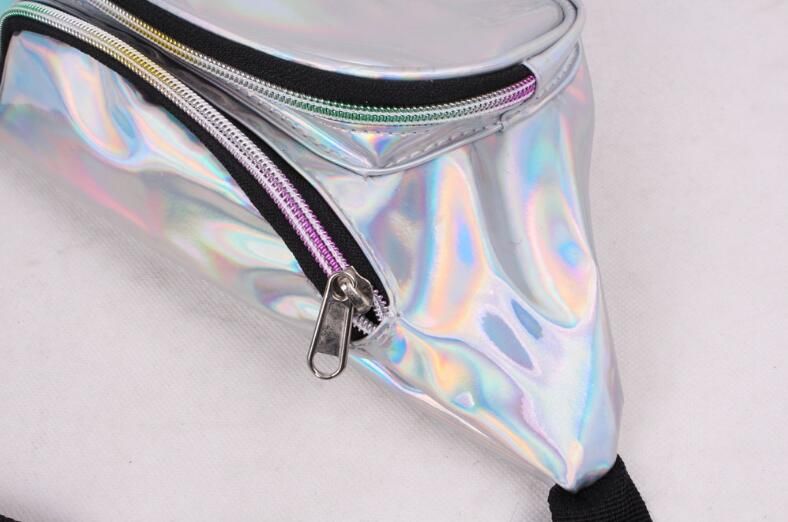 2019 fashion wholesale outdoor waist bag laser pu unisex waist packs