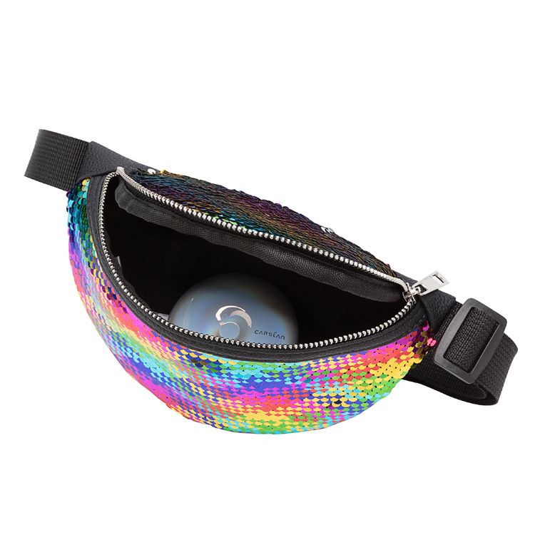 2019 girls women Sequins waist bag shining style outdoor waist packs