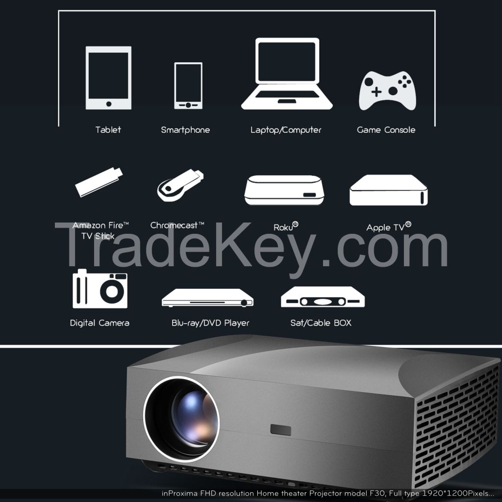 2019 Inproxima F30up, 4200 Lumens Brand New Full Hd Android Tv Projector Smart Version 1920x1080 For Cinema With Wifi System