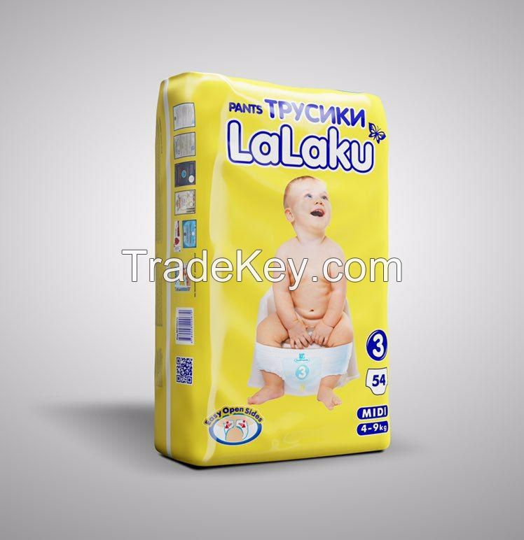 High Quality Super-soft Absorbent Wholesale Diapers Disposable (LALAKU)