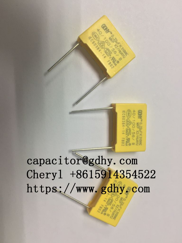 MKP-X2 safety capacitor  224/0.22uF 310VAC Metallized polypropylene film capacitors power electromagnetic interference suppression film capacitors used for LED Lighting /switch