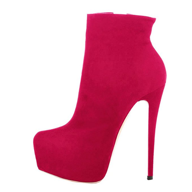 luxury brand factory price women suede stilettos heels platform rivet ankle boots
