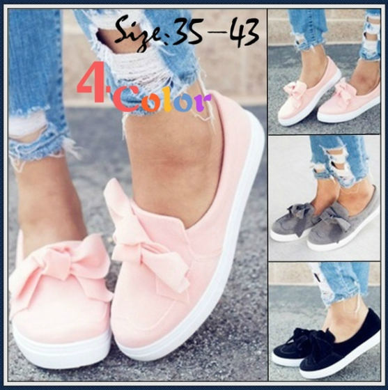 Fashion Cute Women Shoes Bow Tie Lace Up Flats Flat Shoes Summer Casual Loafers