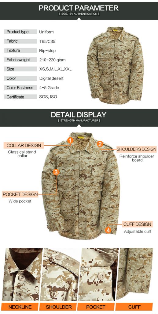 Military camouflage best selling BDU uniform