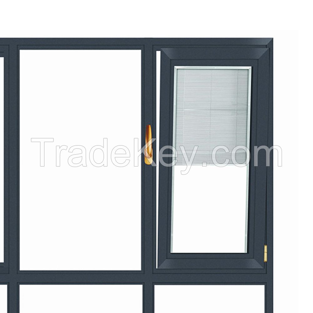 Aluminum double casement sash window