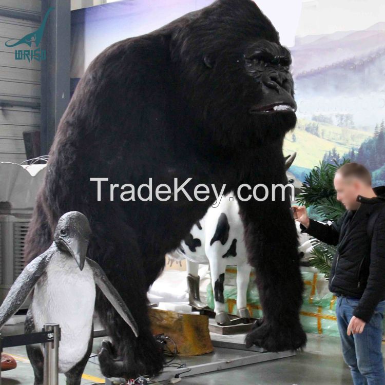 Life size artificial animatronic animal electronic gorilla for amusement park