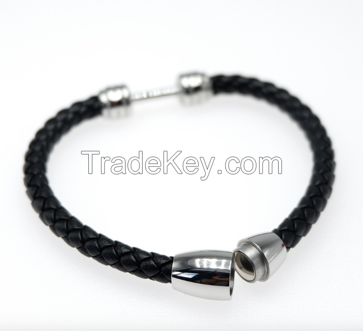 Dumbell Leather Bracelet