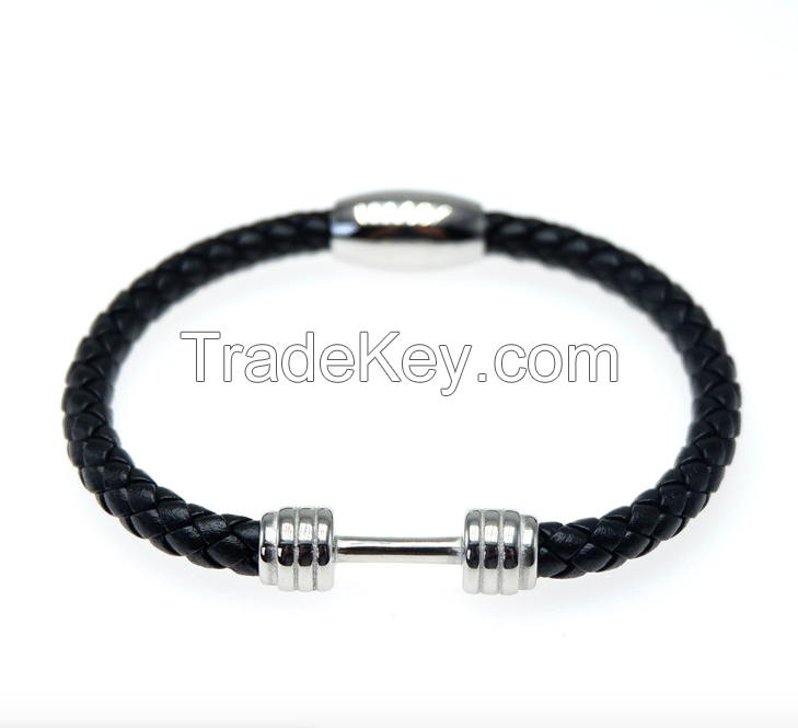 Dumbell Leather Bracelet