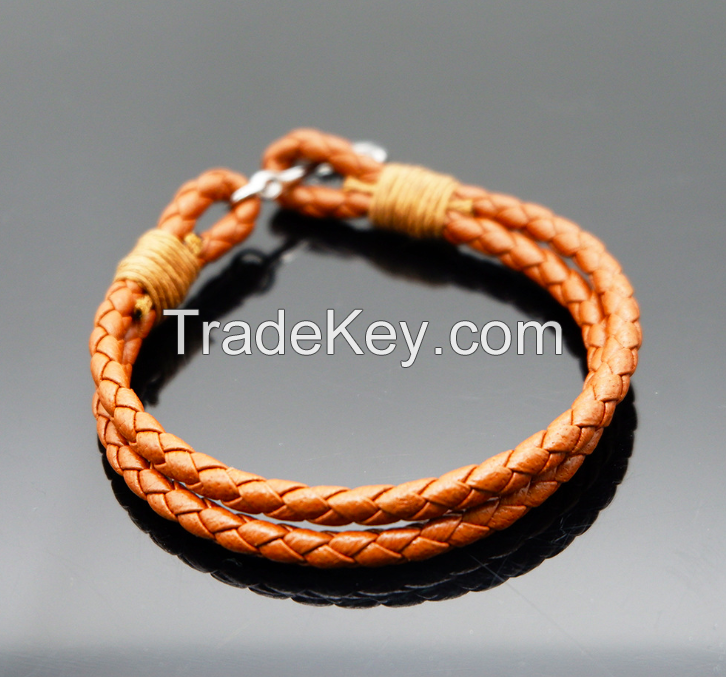 Anchor Leather Bracelet