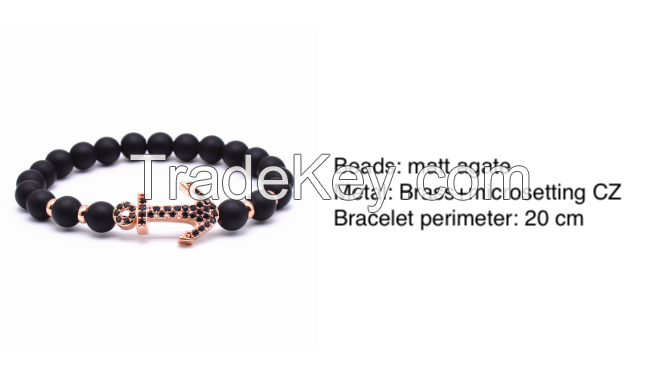 Anchor Stone Beads Bracelet