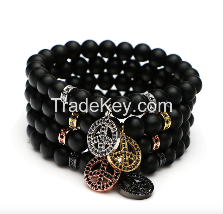 Skull Stone Beads Bracelet