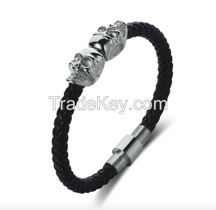 Skull Leather Bracelet