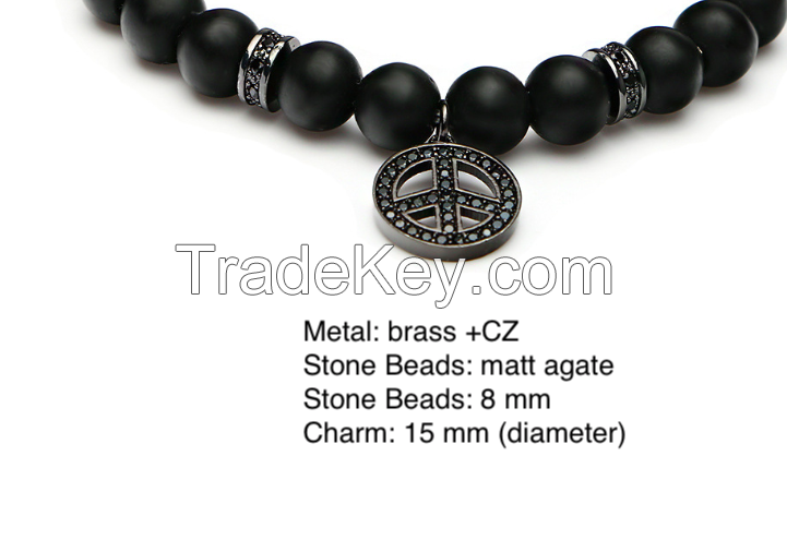 Skull Stone Beads Bracelet