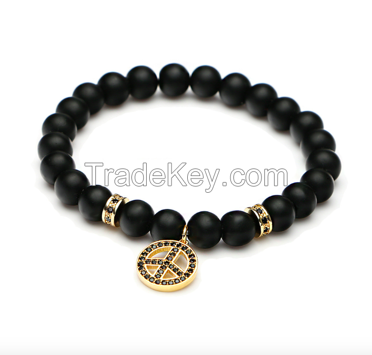 Skull Stone Beads Bracelet