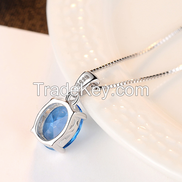 Gemstone Necklace, Oval Shape Necklace-07