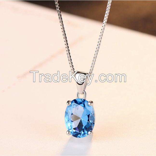 Gemstone Necklace, Oval Shape Necklace-07