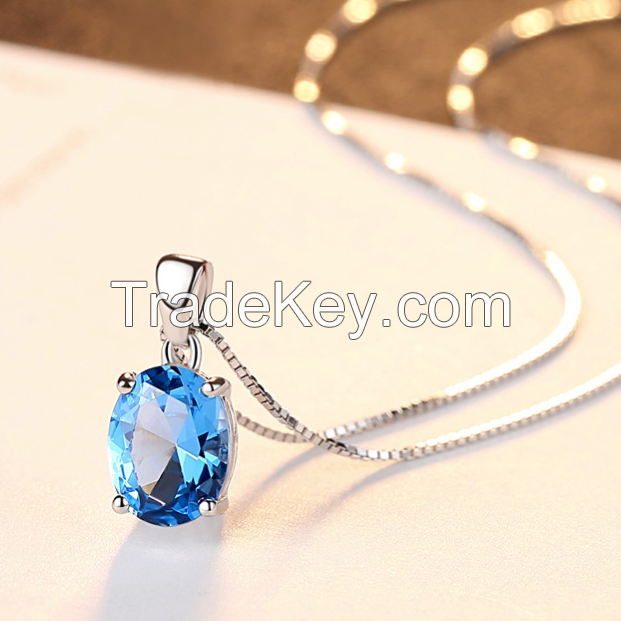 Gemstone Necklace, Oval Shape Necklace-07