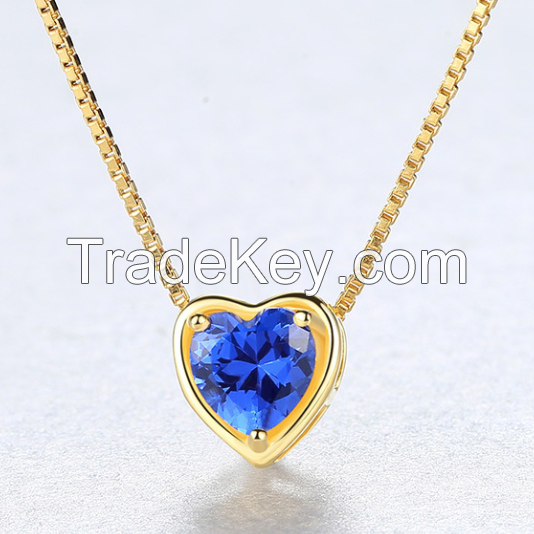 Gemstone Necklace, Heart Necklace-06