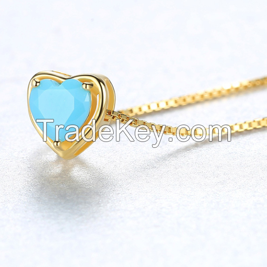 Gemstone Necklace, Heart Necklace-06