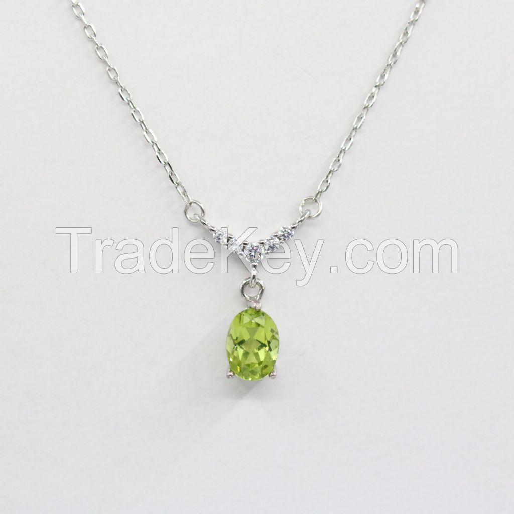 Gemstone Peridot Necklace-SG10