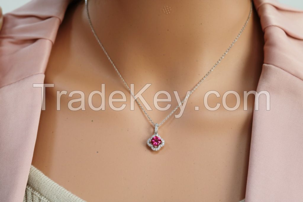 Gemstone Alphabet Necklace-SG04