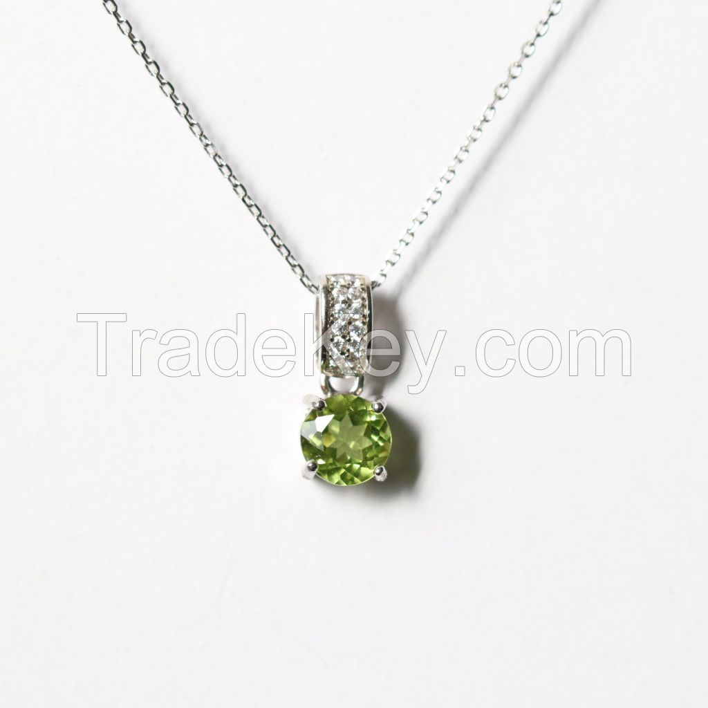 Gemstone Peridot Necklace-SG06