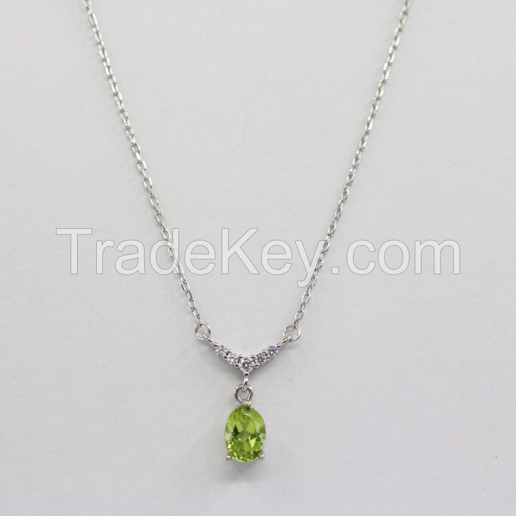 Gemstone Peridot Necklace-SG10