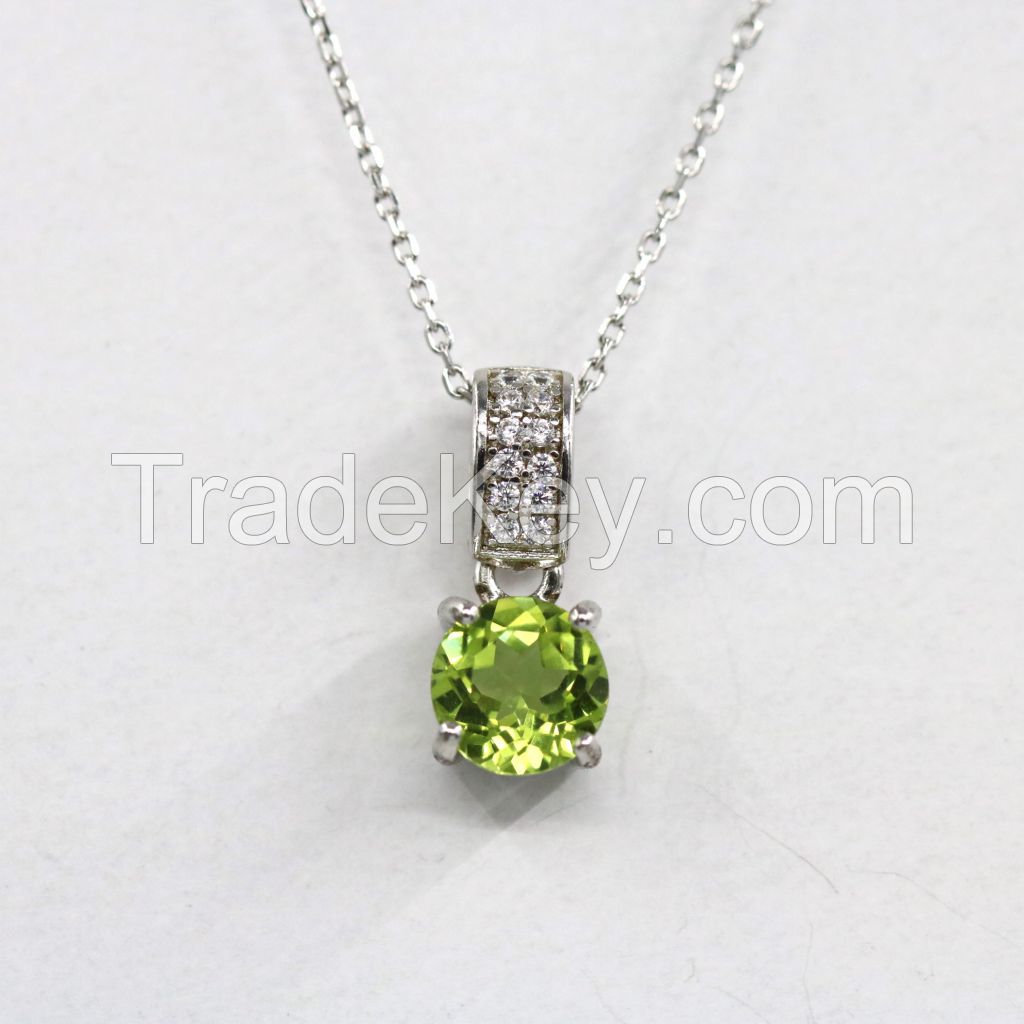 Gemstone Peridot Necklace-SG06