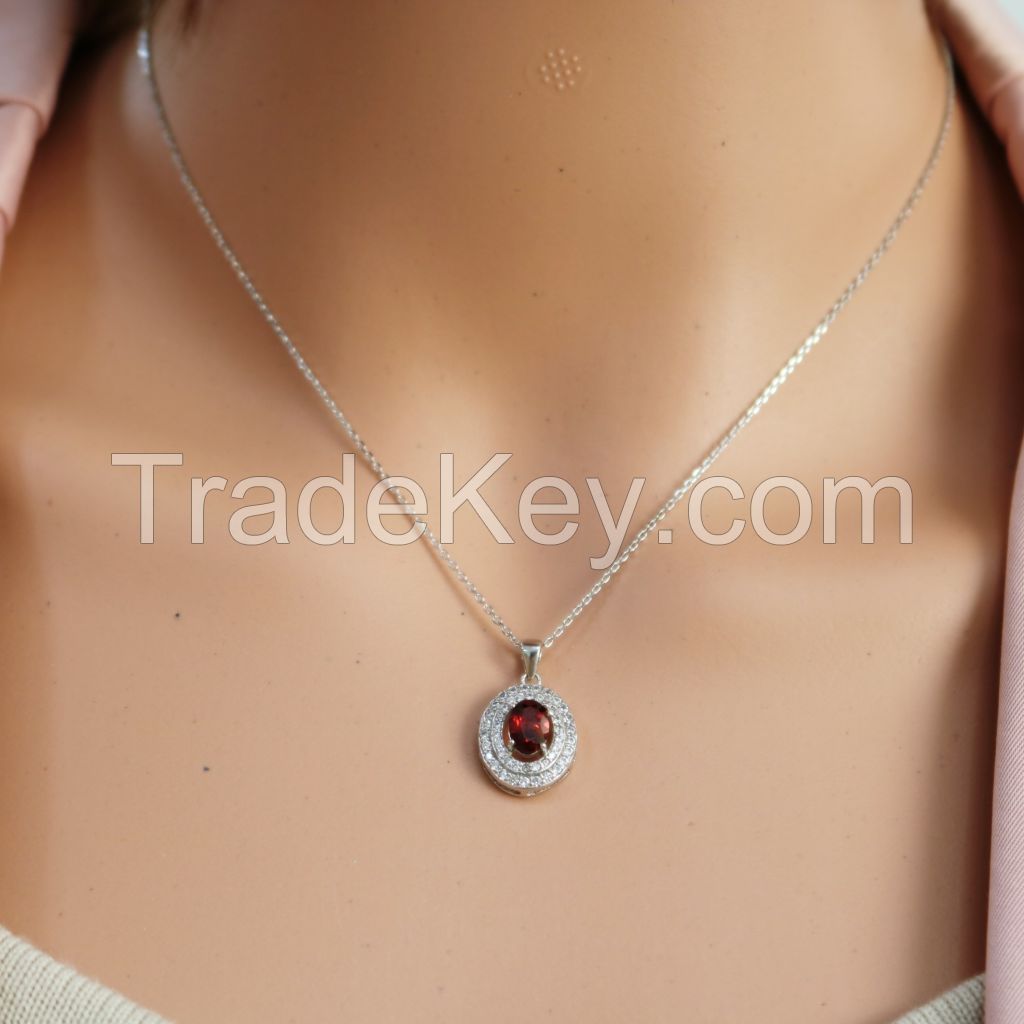 Gemstone Peridot Necklace-SG08