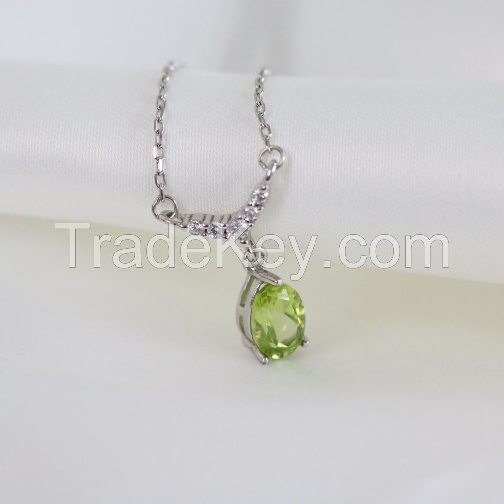 Gemstone Peridot Necklace-SG10