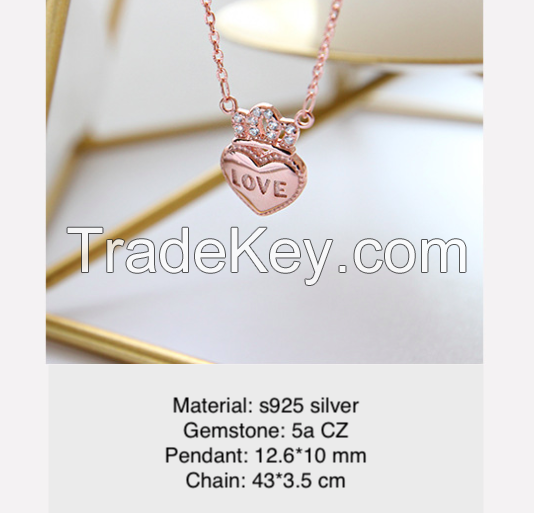 Silver Heart Necklace-SN9