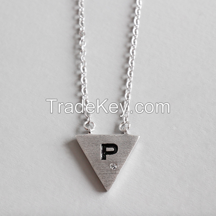 Silver Triangle Necklace-SN10