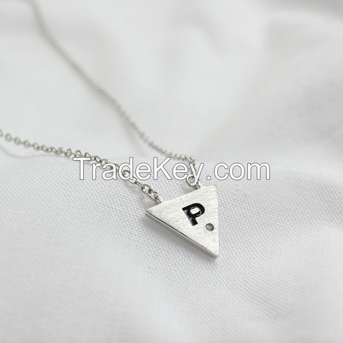 Silver Triangle Necklace-SN10