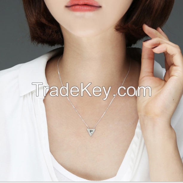 Silver Triangle Necklace-SN10