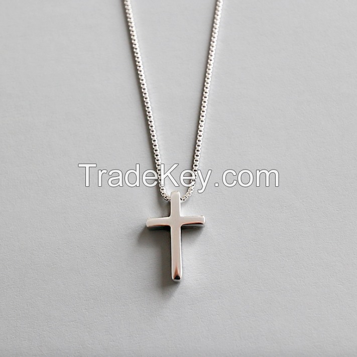 Silver Cross Necklace-SN13