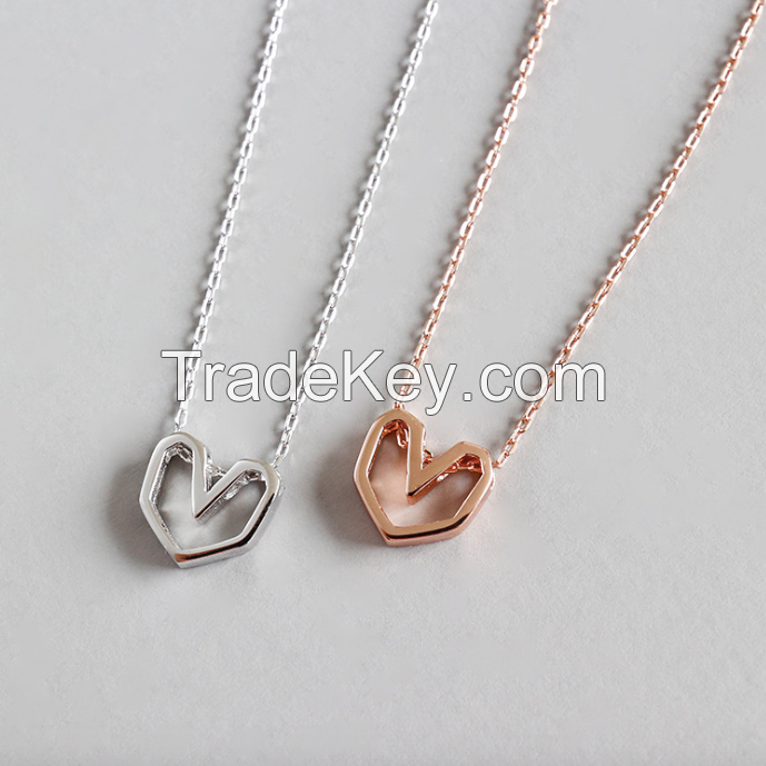 Silver Heart Necklace-SN14