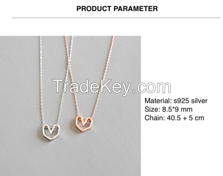 Silver Heart Necklace-SN14