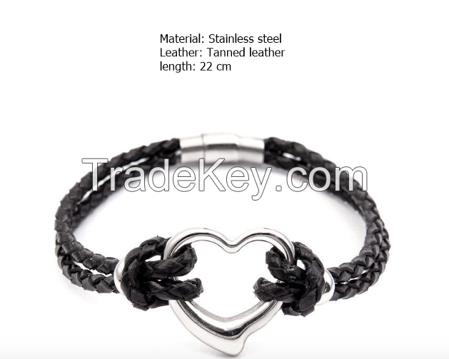 Heart Leather Bracelet