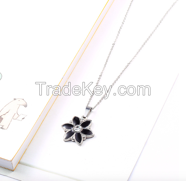 Jewelry Set Flower Necklace Earrings-17