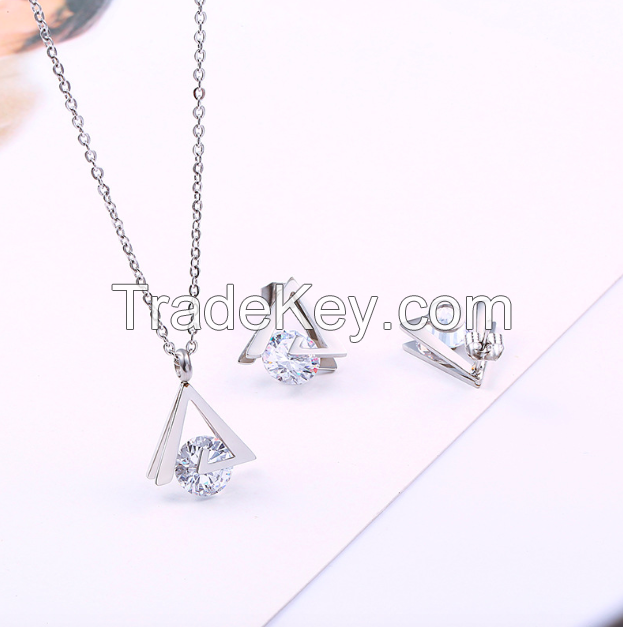 Jewelry Set Gemstone Necklace Earrings-07