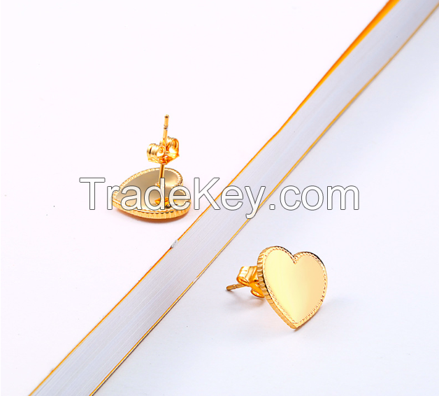 Jewelry Set Heart Necklace Earrings-10