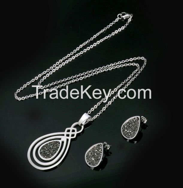 Jewelry Set Gemstone Necklace Earrings-04